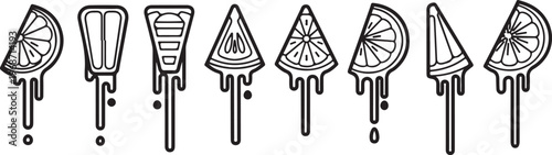 Minimalist line drawings of various types of chairs and seating furniture Vector