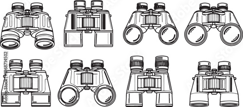 A collection of vintage horse-drawn carriages with detailed designs Vector