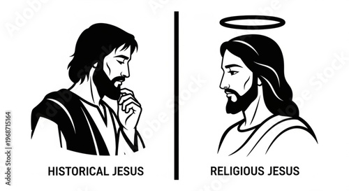 Historical vs. Religious Jesus: A Dual Perspective Illustration