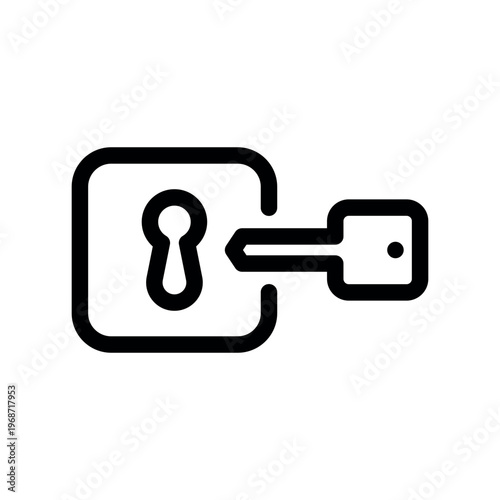 Unlock Secure Network Keyhole Outline Concept Sign