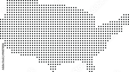 dotted map of a country.USA