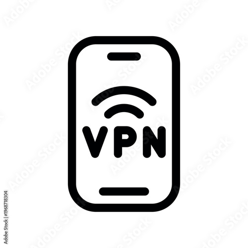 Mobile Phone VPN Application Outline Concept Sign