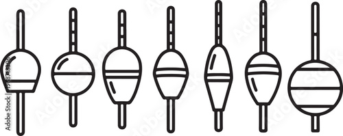 A collection of seven minimalist chairs with varying designs and structures Vector