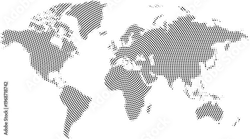 abstract world map in dotted pattern vector design