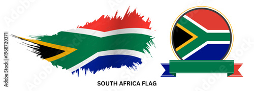 South Africa flag bunting and ribbon set, national South African flag pennants on string, colorful festive banner for celebration and sporting events