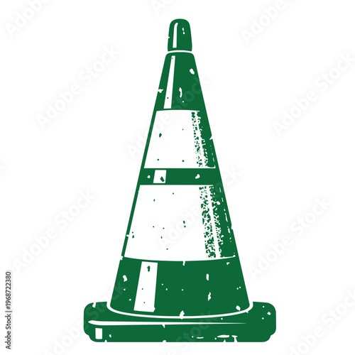 Green traffic cone with white stripes road cone warning cone