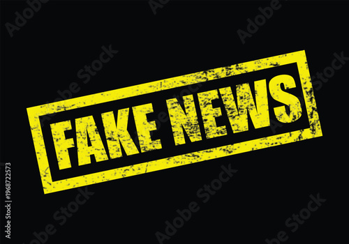 Fake news stamp with red grunge texture