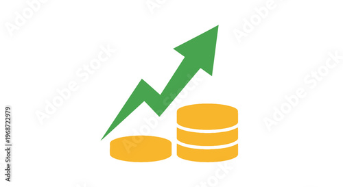 Financial Growth Profit Flat Vector Illustration, Revenue Increase, Business Success, Money Investment, Income Growth, Finance Performance Concept Icon for UI UX Design