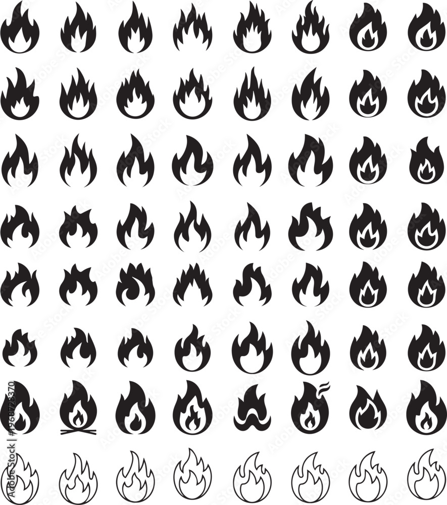 Obraz premium Fire & Flame Variations Mega Set