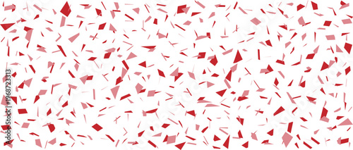 Red confetti pieces falling on white background for celebration decoration festive atmosphere  party decoration  festive confetti