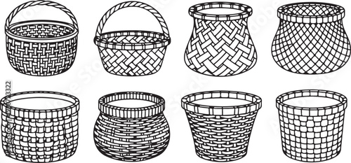 Perspective views of different wireframe 3d geometric shapes and structures Vector