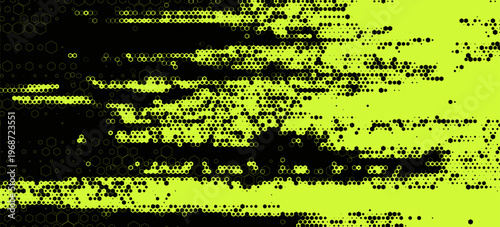 Punk grange background with acid green motion light effect. 90s rave aesthetics. Vector overlay surface.
