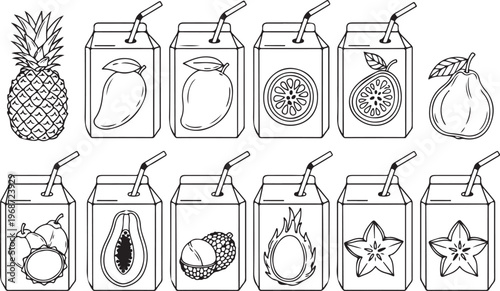 Hand-drawn sketches of various objects including vases and plants Vector