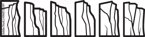 Geometric shapes with varying line weights and angles Vector