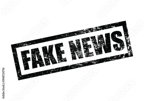 Fake news stamp with red grunge texture