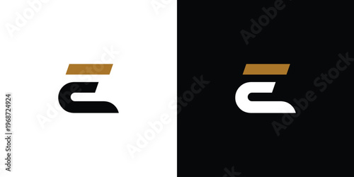 Strong and modern letter E initials logo design