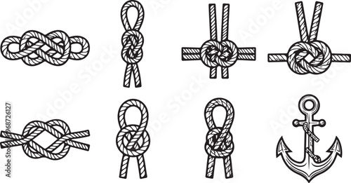 Illustrations of various decorative knot designs and patterns Vector