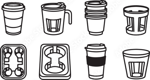 Collection of vintage style tin cans with various labels and designs Vector