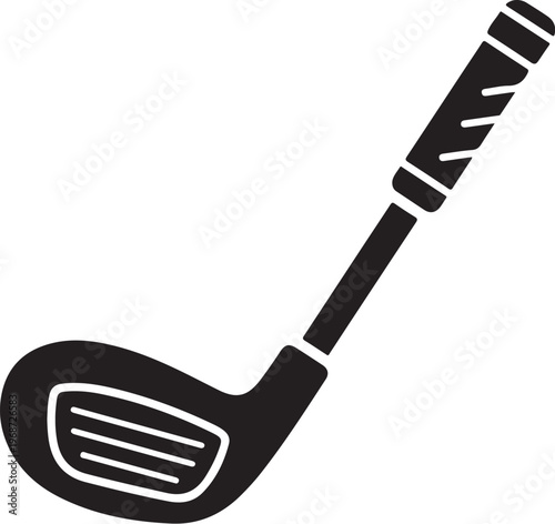 Golf club, golfing icon, black and white vector, sports equipment, golf accessories