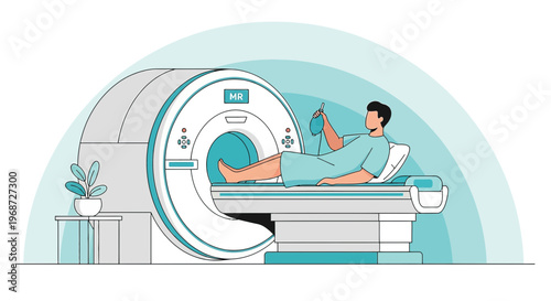Patient Undergoing MRI Scan in Modern Medical Imaging Center