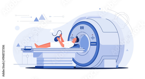 Patient Undergoing MRI Scan in Modern Medical Imaging Center