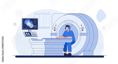 Patient Undergoing MRI Scan in Modern Medical Imaging Center