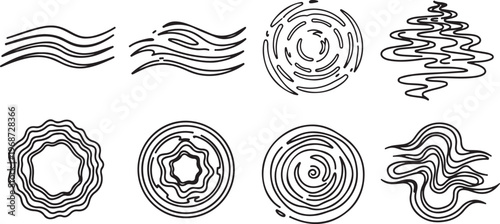 Intricate artistic line drawings showcasing abstract and symmetrical designs Vector