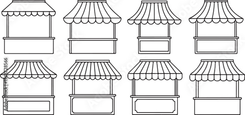 Various types of chairs arranged in a grid pattern Vector
