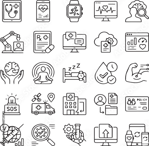 25 healthcare icon set