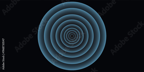 Sound wave. Signal concentric circle. Round light effect. Wifi range. Radio station signal. Water ripple with circle waves. A place or a painful point. Radar screen. Vector effect.