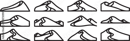 Diagram of a kangaroo in various motion poses on a flat surface Vector