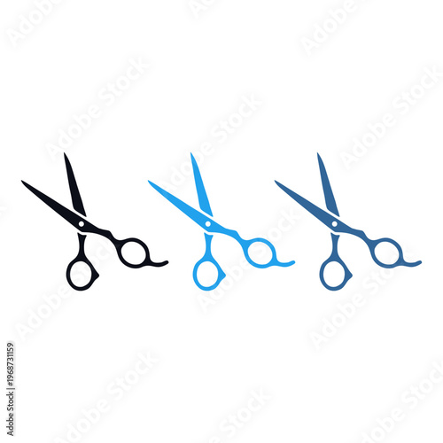 icon of women's beauty salon, hairdresser, hair scissors, mirror, comb, salon needs
