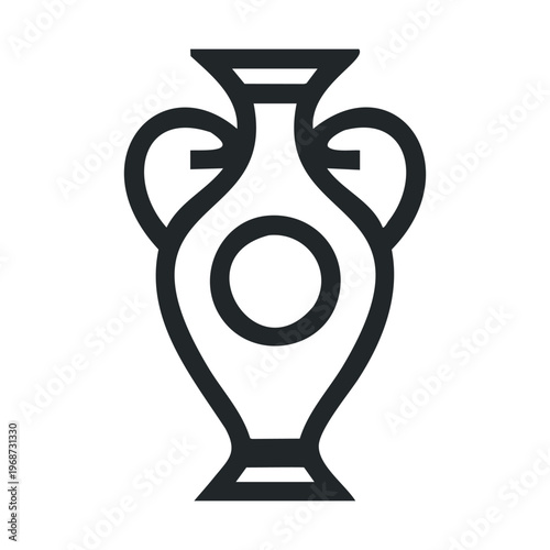 Ancient Greek amphora vase icon featuring a stylized outline of a historical pottery vessel with two handles and a central circular design.