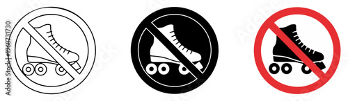no roller skating vector icon