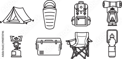 A collection of various objects including furniture, appliances and tools Vector