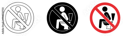 no squat toilet vector icon