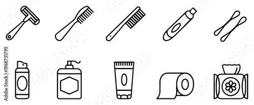 hygiene personal care vector icon set