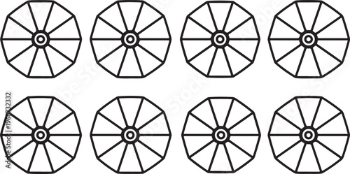 Circular patterns with radial symmetry and central points Vector