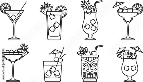 A collection of playful cartoon lamps with faces and human-like characteristics Vector