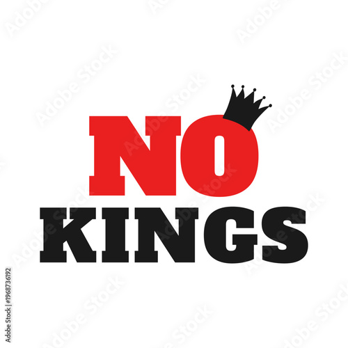 No kings red and black isolated text vector