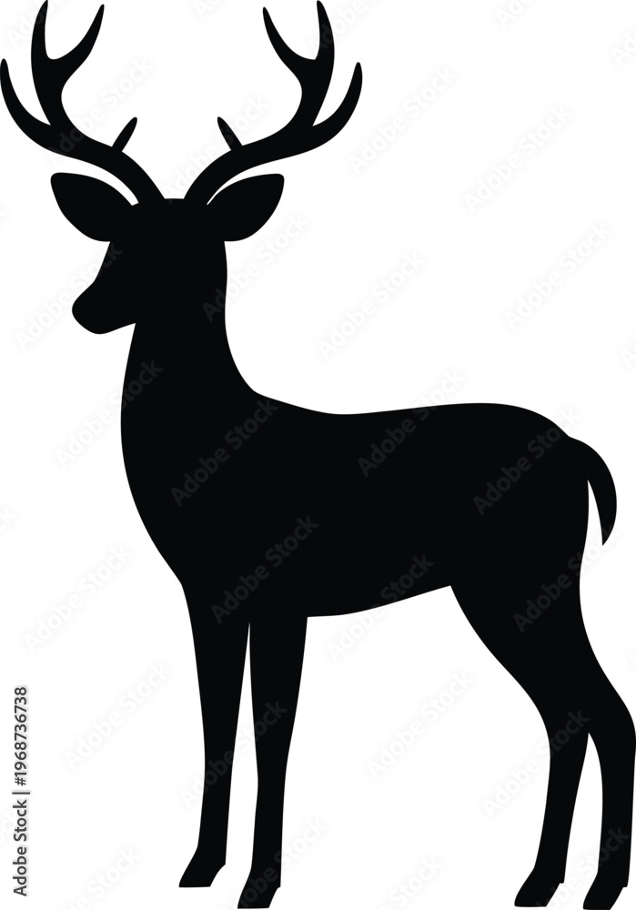 Fototapeta premium Mystic Deer silhouette vector art Illustration