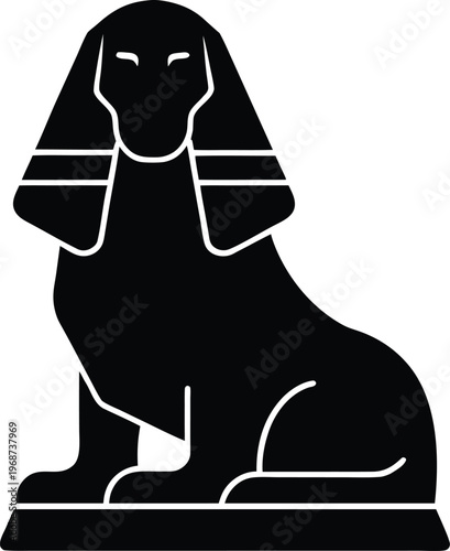Sphinx Flat Icon Style silhouette vector art Illustration