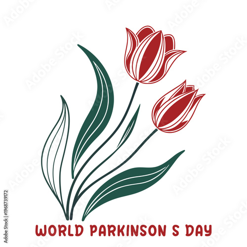World parkinsons day tulip graphic