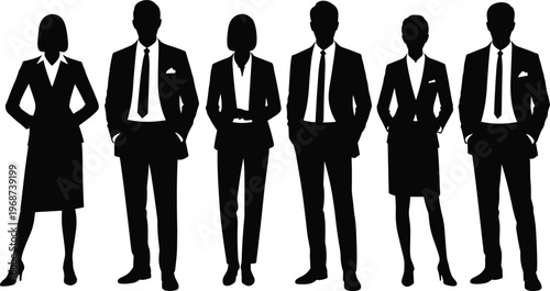 WebBusiness professionals silhouettes teamwork corporate group collaboration success unity, flavector
