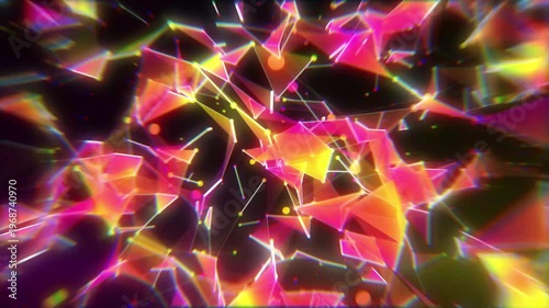 Green and Purple Connected Dots and Lines Plexus Animation