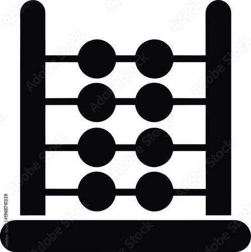 abacus silhouette vector art illustration, black and white design