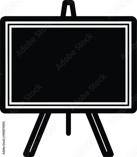 blackboard silhouette vector art illustration, black and white design