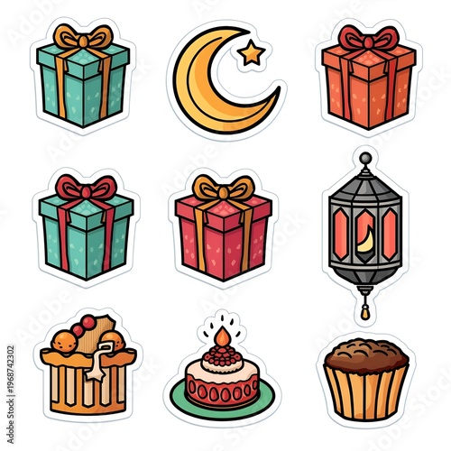 gift boxes set  stickers