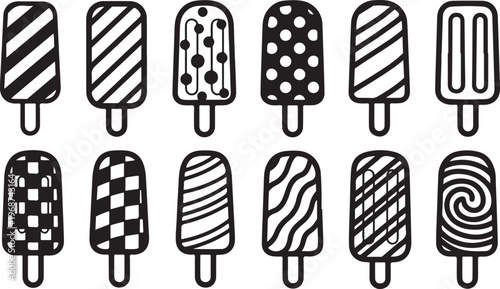 Illustration of various types of padlocks in black and white Vector