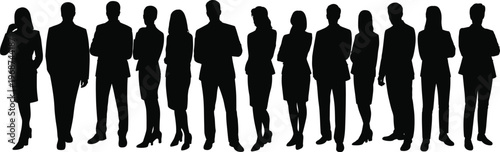 WebBusiness professionals corporate teamwork diversity unity silhouette illustration concept – flavector